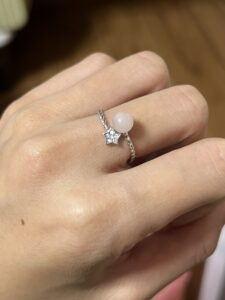 Bague Quartz Rose – Douceur Céleste, Argent photo review