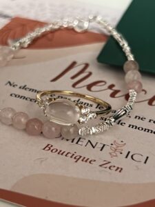 Bague Quartz Rose – Éclat d’Étoile, Argent Plaqué Or photo review