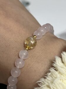 Bracelet Quartz Rose et Citrine – Équilibre Radieux, Argent Plaqué Or photo review