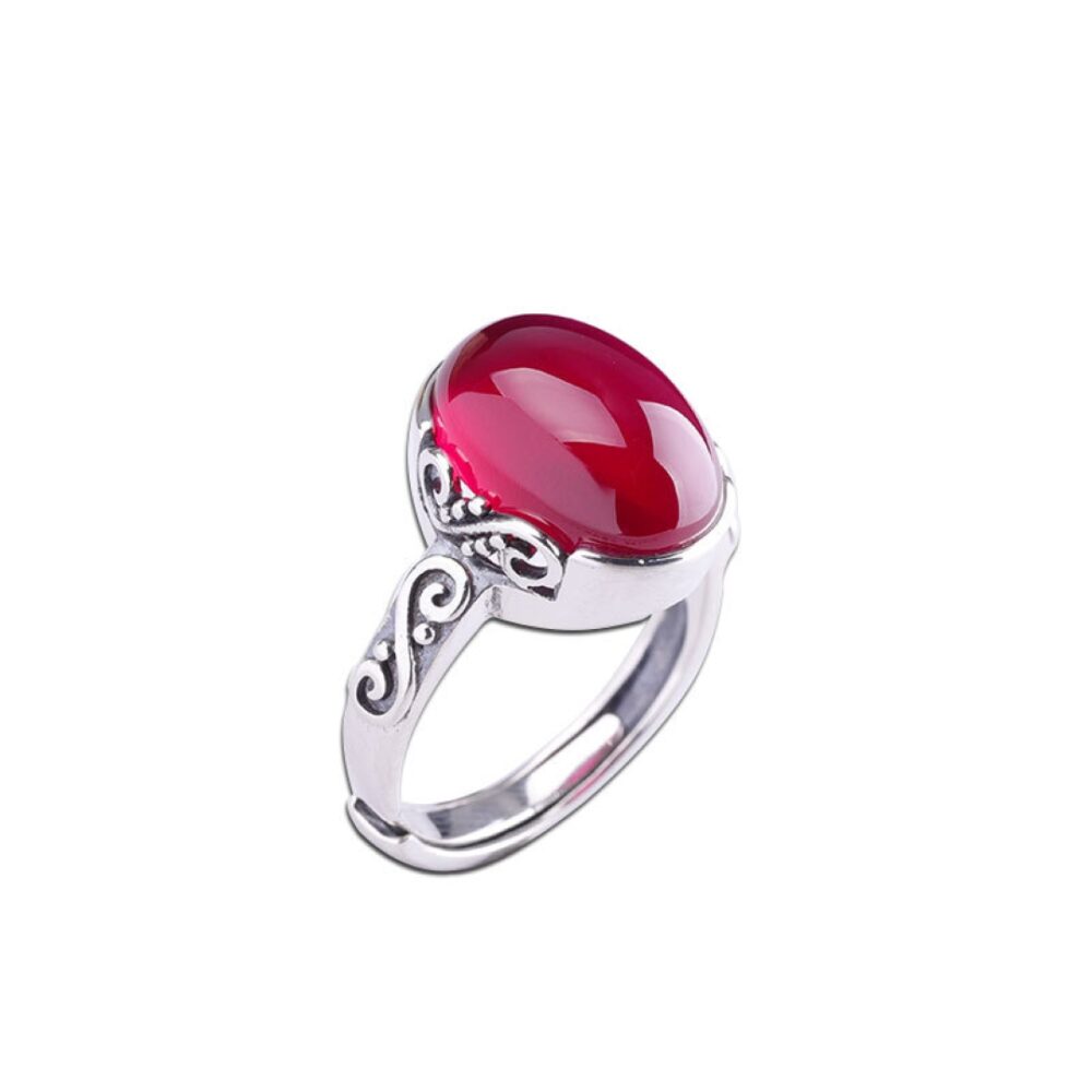 Bague Cornaline – Arabesque Royale, Argent