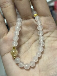 Bracelet Quartz Rose et Citrine – Équilibre Radieux, Argent Plaqué Or photo review