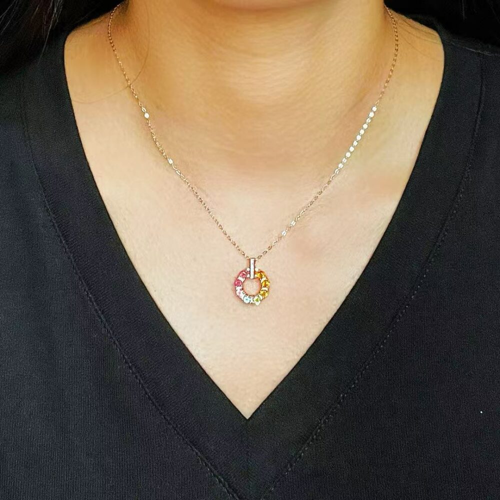 Collier Tourmaline – Cercle d’Aurore, Argent Plaqué Or
