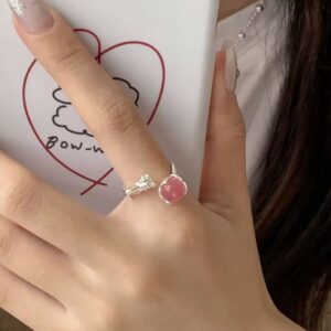 Bague Quartz Rose – Fleur de Tendresse, Argent photo review
