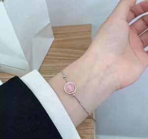 Bracelet Quartz Rose – Orbe Céleste, Argent photo review