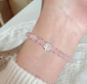 Bracelet Quartz Rose – Fleur de Sakura, Argent photo review