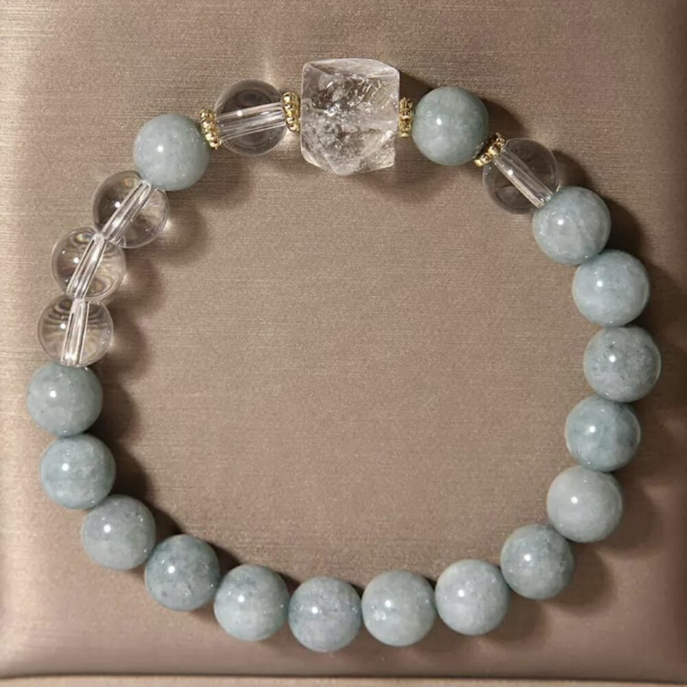 Bracelet Jade et Cristal de Roche – Clarté Céleste