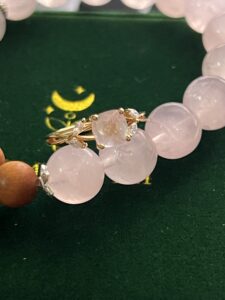Bague Quartz Rose – Élégant Feuillu, Argent Plaqué Or photo review