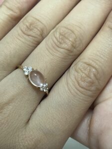 Bague Quartz Rose – Éclat d’Étoile, Argent Plaqué Or photo review