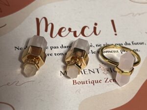 Bague Quartz Rose – Point de Lumière, Argent Plaqué Or 10K photo review