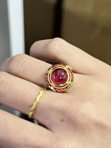 Bague Cornaline – Énergie Florale, Argent Plaqué Or photo review