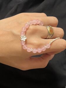 Bracelet Quartz Rose – Fleur de Sakura, Argent photo review