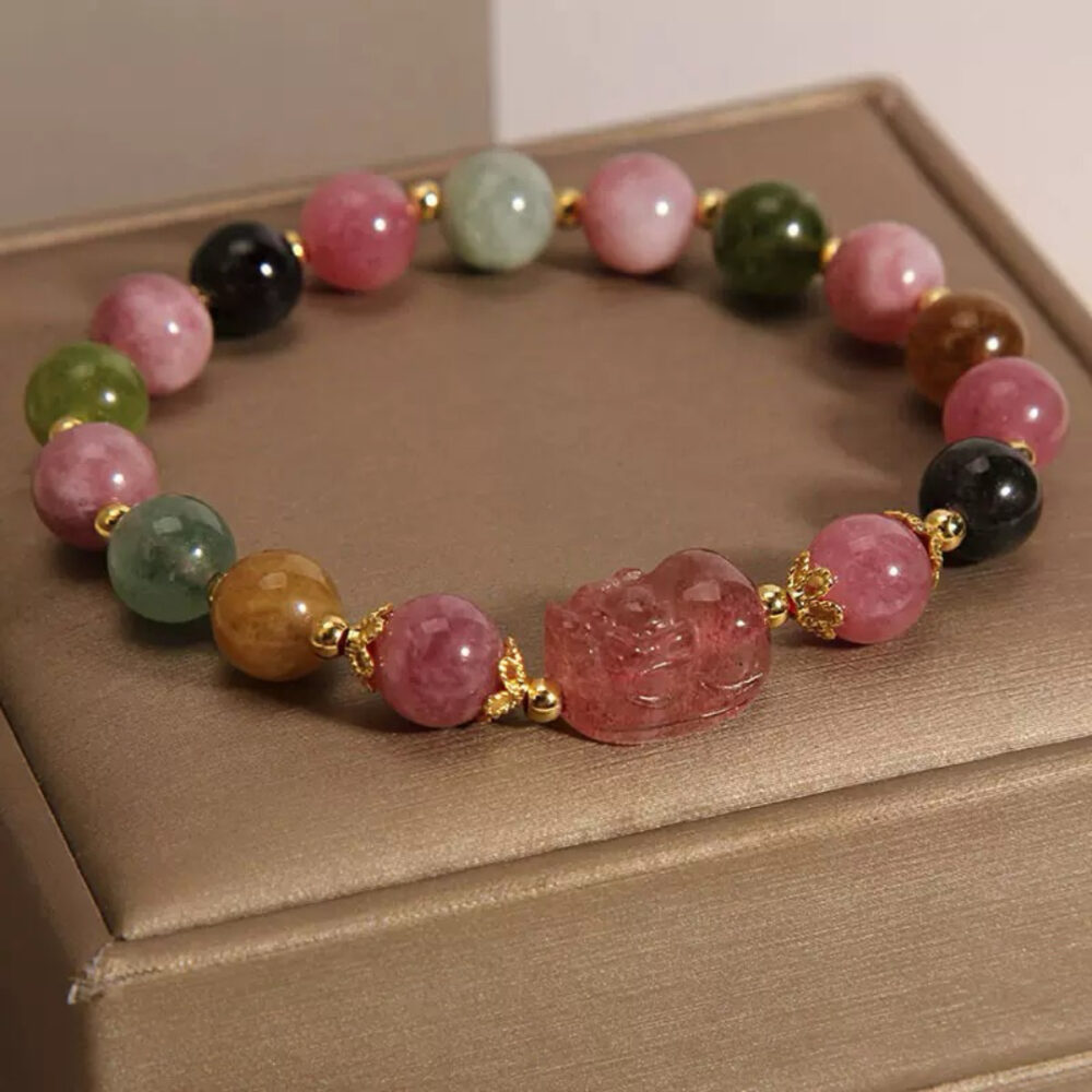 Bracelet Tourmaline Pixiu – Gardien de Fortune