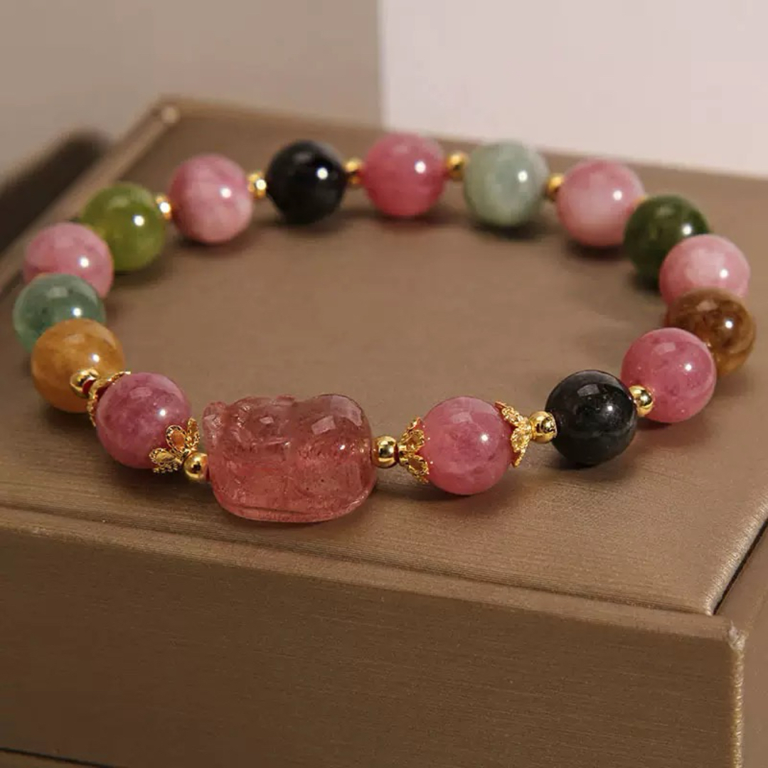 Bracelet Tourmaline Pixiu – Gardien de Fortune