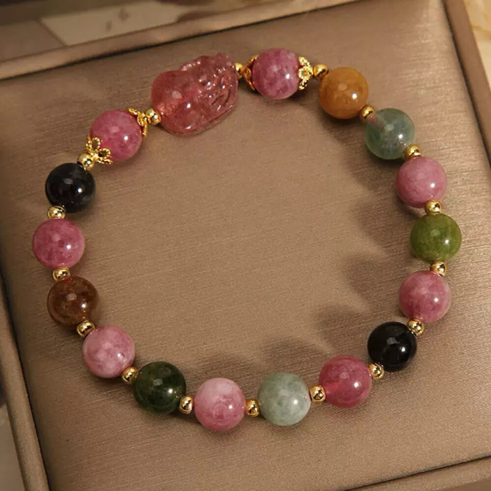 Bracelet Tourmaline Pixiu – Gardien de Fortune