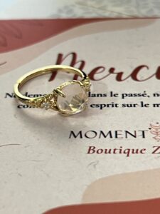 Bague Quartz Rose – Éclat Floral,  Argent Plaqué Or photo review