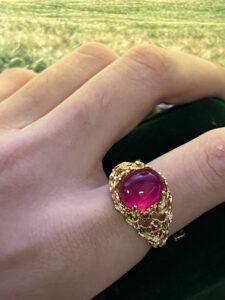 Bague Cornaline – Étoile Flamboyante, Argent Plaqué Or photo review