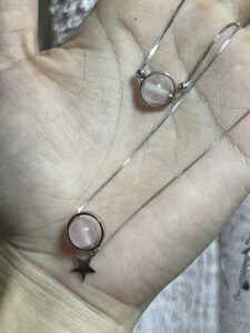 Bracelet Quartz Rose – Orbe Céleste, Argent photo review
