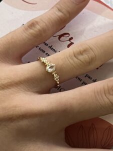 Bague Quartz Rose – Éclat Doux, Argent Plaqué Or photo review