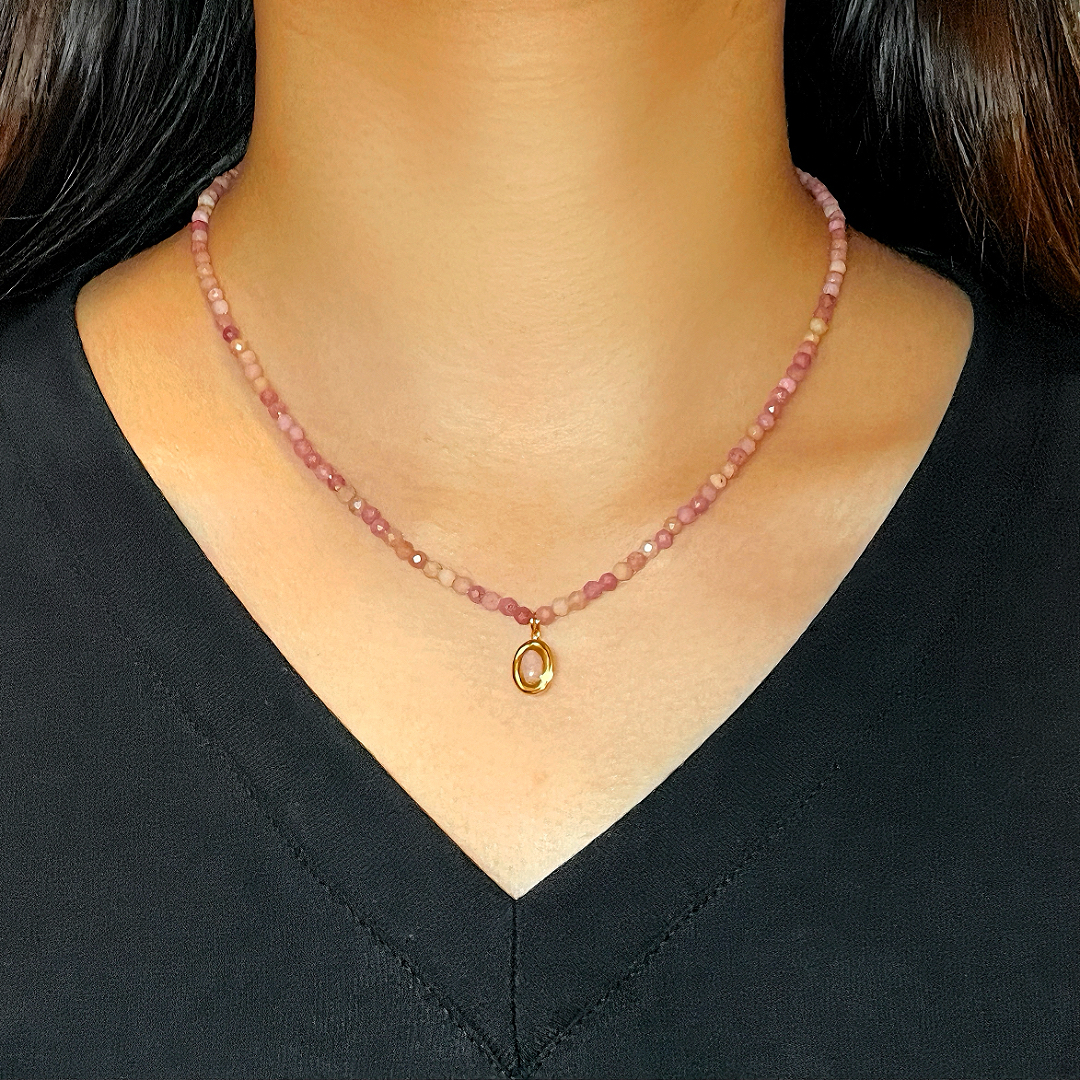 Collier Rhodonite – Rose Intuitif