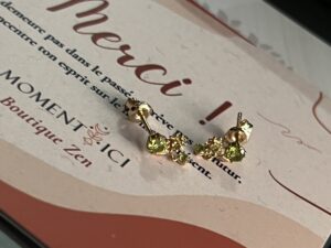 Boucles d'Oreilles Péridot et Citrine – Fleur Ensoleillée, Argent Plaqué Or photo review