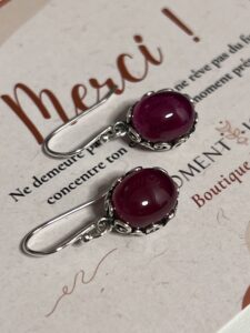 Boucles d’Oreilles Cornaline – Reflets d’Orient, Argent photo review