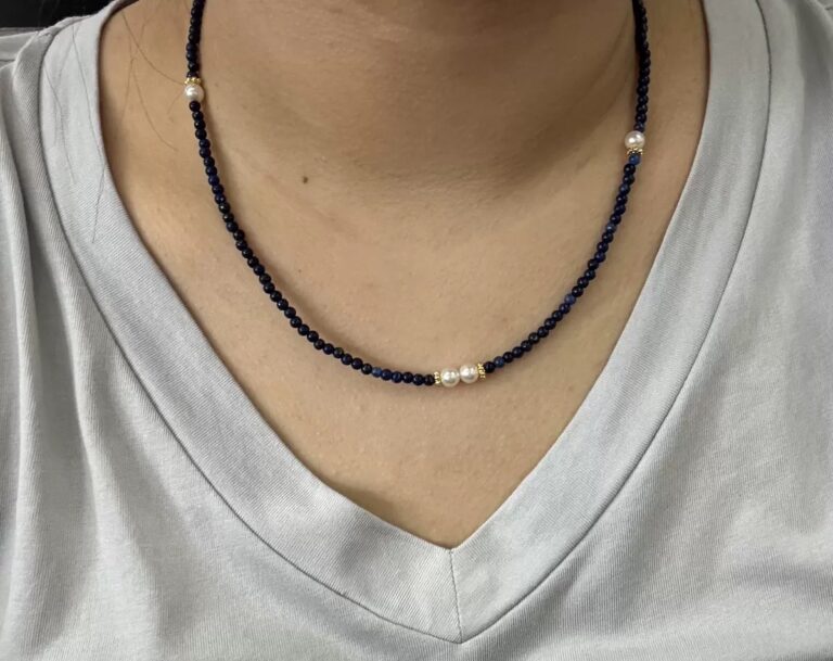 Collier Lapis-Lazuli et Perle – Sérénité Fine photo review