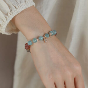 Click to view full screen Bracelet Labradorite et Aigue-Marine – Harmonie Lunaire photo review