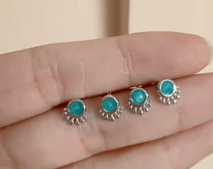 Boucles d'Oreilles Amazonite – Brise d'Océan, Argent photo review