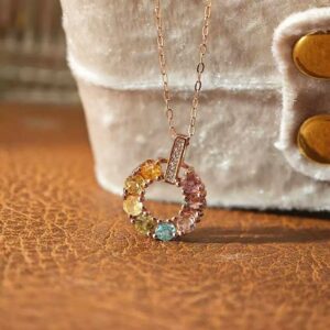 Collier Tourmaline – Cercle d’Aurore, Argent Plaqué Or photo review