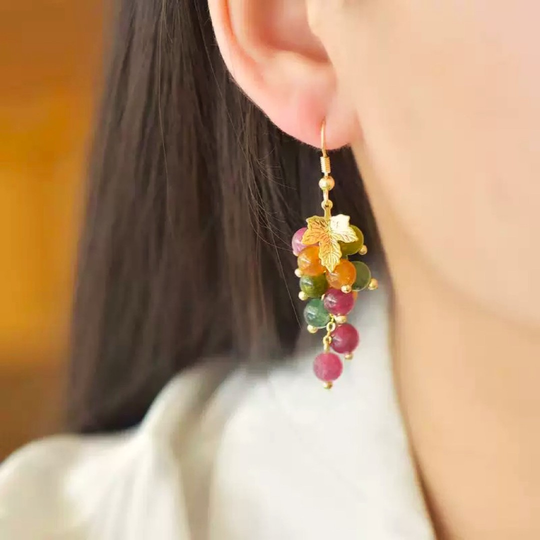 Boucles d’Oreilles Tourmaline – Vigne Enchantée