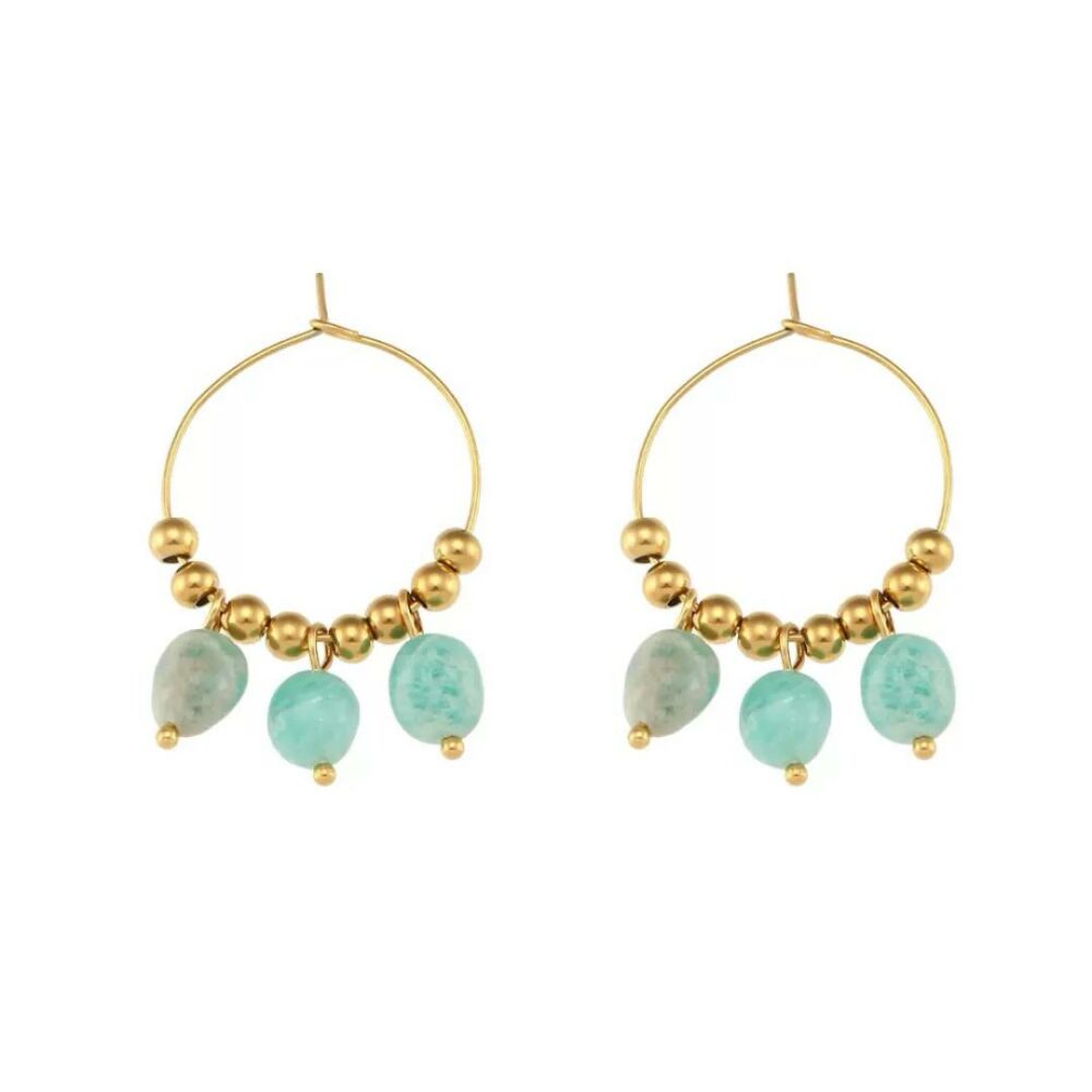 Boucles d’Oreilles Amazonite/Lapis Lazuli – Éclat Minéral