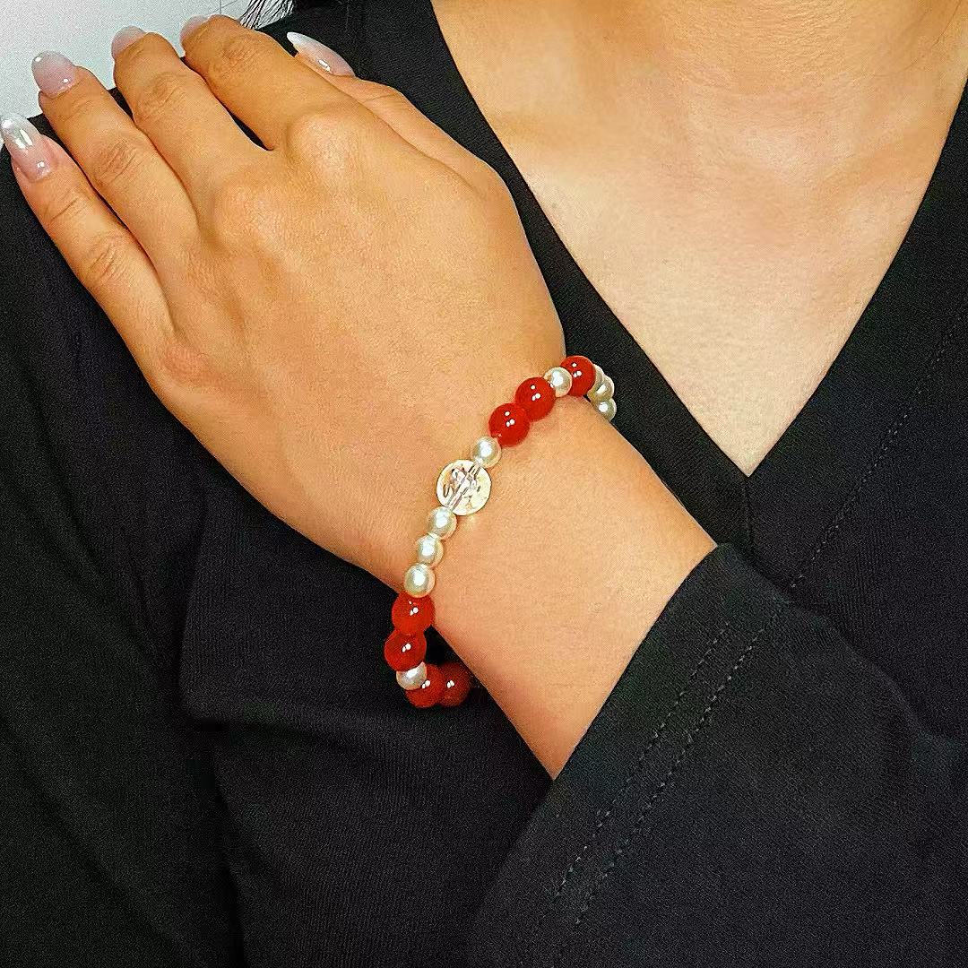 Bracelet Agate Rouge et Quartz Fraise Vert – Éclat Vital