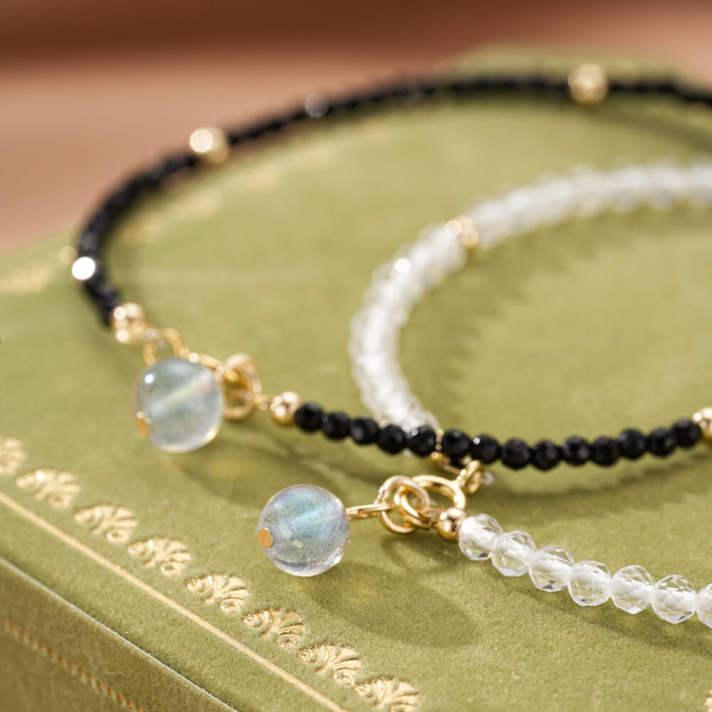 Bracelet Labradorite et Cristal de Roche – Charme Subtil