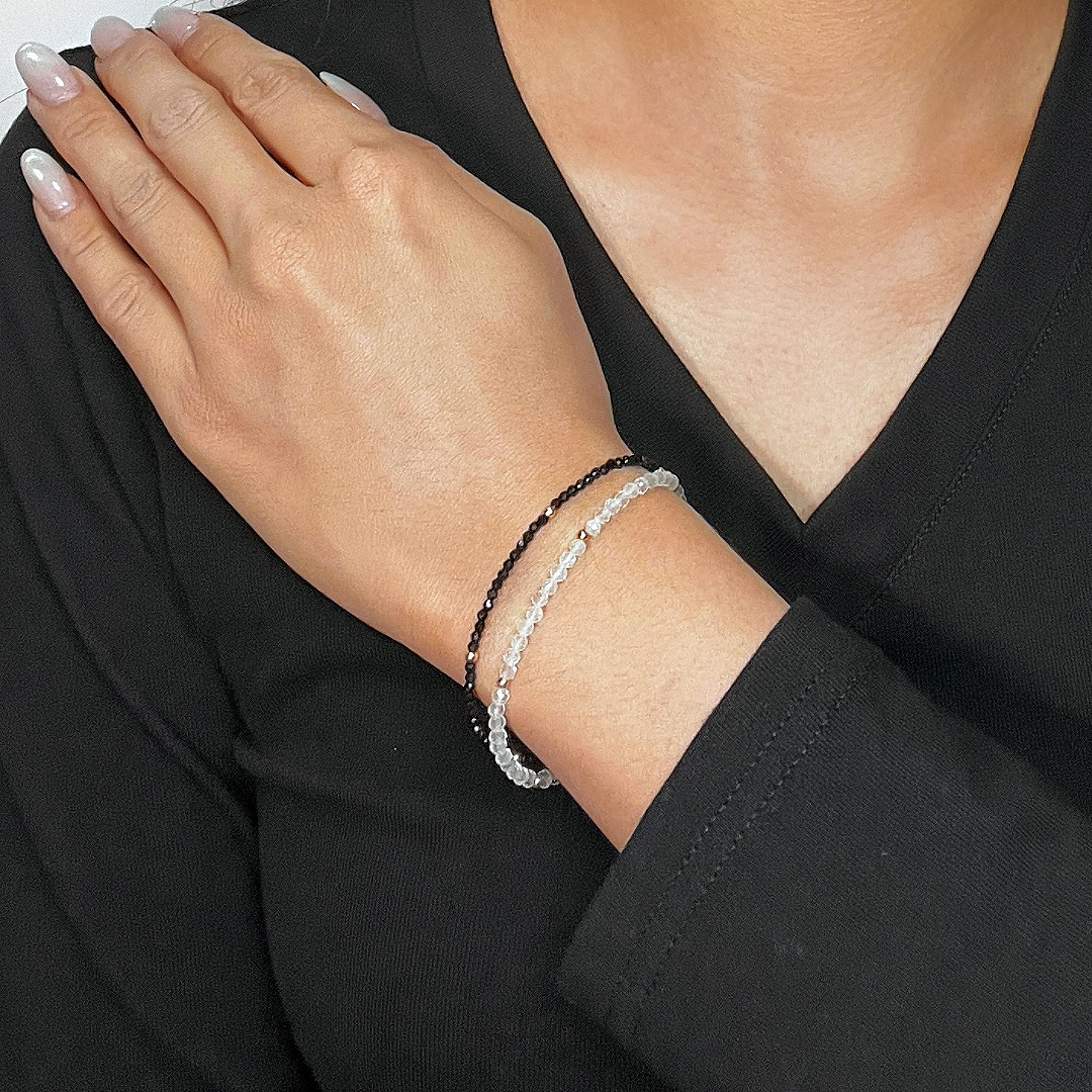 Bracelet Labradorite et Cristal de Roche – Charme Subtil