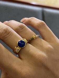 Bague Tourmaline – Fleur de Fortune, Argent Plaqué Or photo review