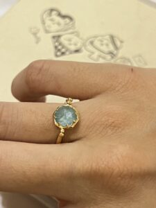 Bague Amazonite et Cristal de Roche – Danse des Étoiles, Argent Plaqué Or photo review