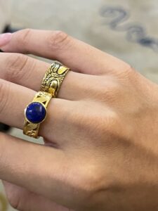 Bague Lapis Lazuli – Ondes Positives, Argent Plaqué Or photo review