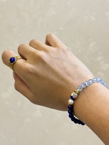 Bracelet Lapis Lazuli et Aigue Marine - Poisson de Bonheur photo review