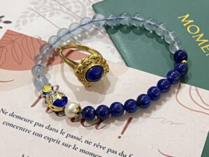 Bracelet Lapis Lazuli et Aigue Marine - Poisson de Bonheur photo review