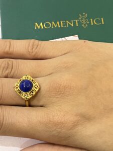 Bague Lapis Lazuli – Confiance, Argent Plaqué Or photo review
