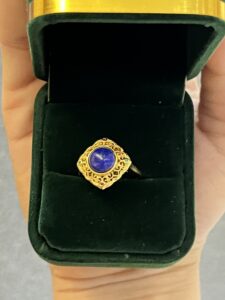 Bague Lapis Lazuli – Confiance, Argent Plaqué Or photo review