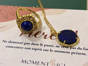 Bague Lapis Lazuli – Confiance, Argent Plaqué Or photo review