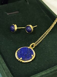 Ensemble Parure Lapis Lazuli – Sagesse, Argent Plaqué Or photo review