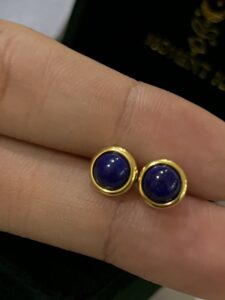 Boucles d'Oreilles Lapis Lazuli – Énergie, Argent Plaqué Or photo review