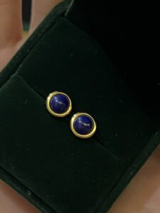 Boucles d'Oreilles Lapis Lazuli – Énergie, Argent Plaqué Or photo review