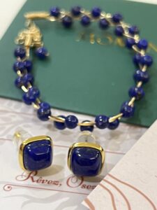 Boucles d'Oreilles Lapis Lazuli – Confiance, Argent Plaqué Or photo review