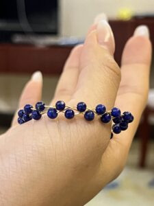 Bracelet Lapis Lazuli – Vague Céleste, Plaqué Or photo review
