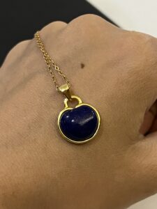 Collier Lapis Lazuli – Pomme, Argent Plaqué Or photo review
