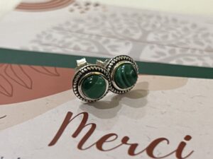 Boucles d'Oreilles Malachite ou Lapis Lazuli – Croissance, Argent 925 photo review