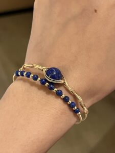 Bracelet Lapis Lazuli – Œil Intuitif, Argent Plaqué Or photo review